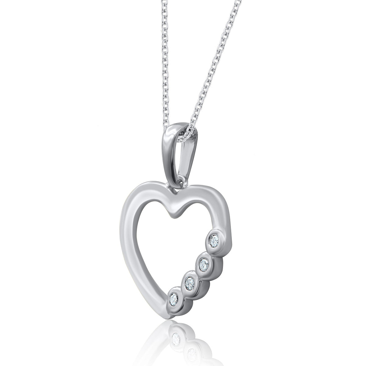 Heart Pendant Necklace in 925 Sterling Silver