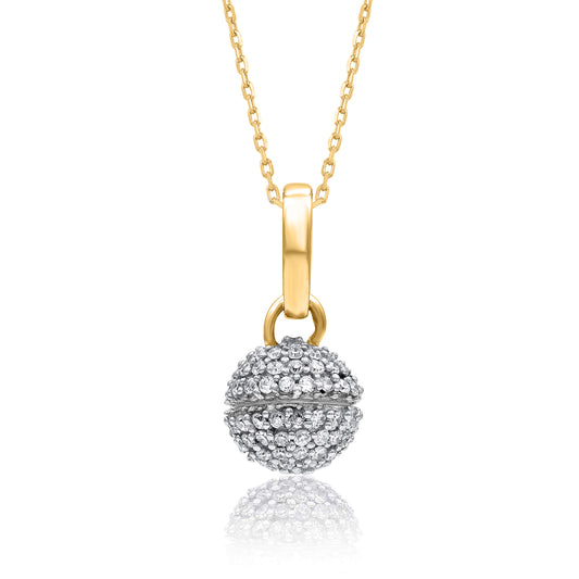 Round Cluster Pendant Necklace in 10K Yellow Gold