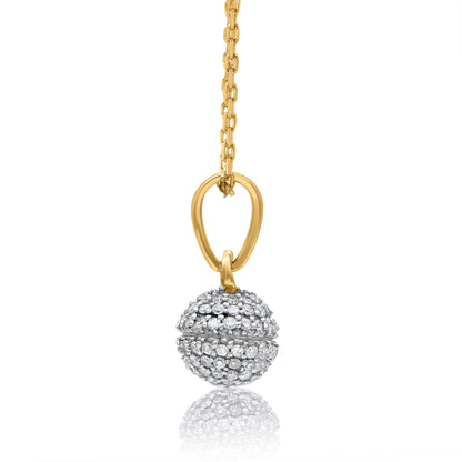Round Cluster Pendant Necklace in 10K Yellow Gold