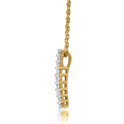 Vertical Bar Pendant Necklace in 10K Gold
