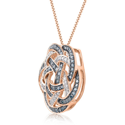 Treated Blue Diamond Pendant Necklace 10K Gold