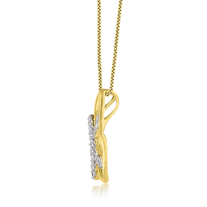 Butterfly Wing Pendant Necklace in 10K Gold