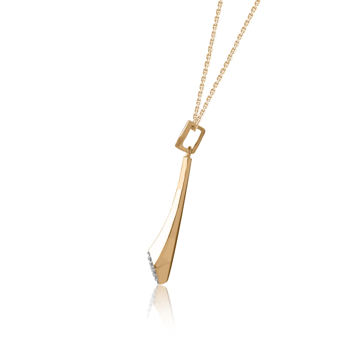 Stylish Vertical Bar Pendant Necklace in Gold Plated 925 Sterling Silver