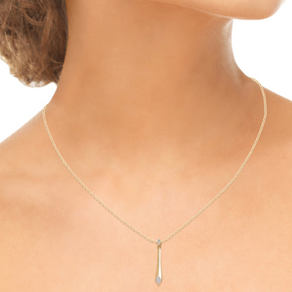 Stylish Vertical Bar Pendant Necklace in Gold Plated 925 Sterling Silver