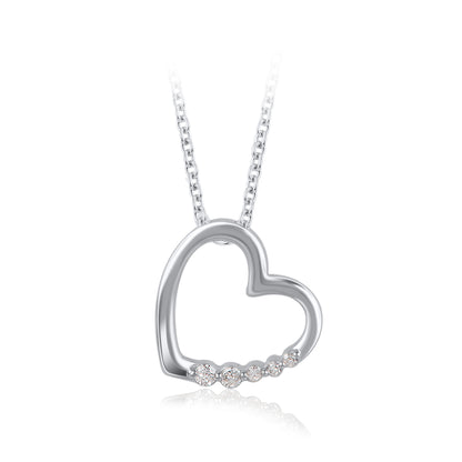 Heart Journey Pendant Necklace in 925 Sterling Silver
