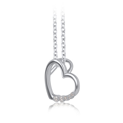 Heart Journey Pendant Necklace in 925 Sterling Silver