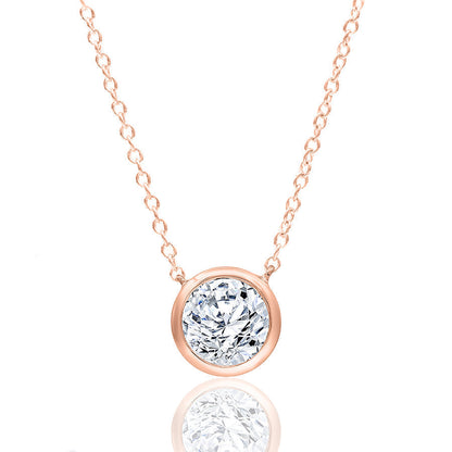 1/2 Carat Natural Diamond Halo Pendant Necklace in 10K Gold