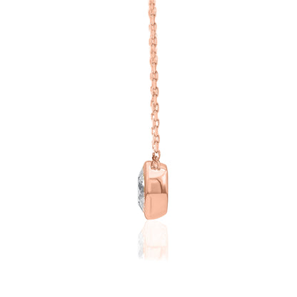 1/4 Carat Natural Diamond Halo Pendant Necklace in 10K Gold