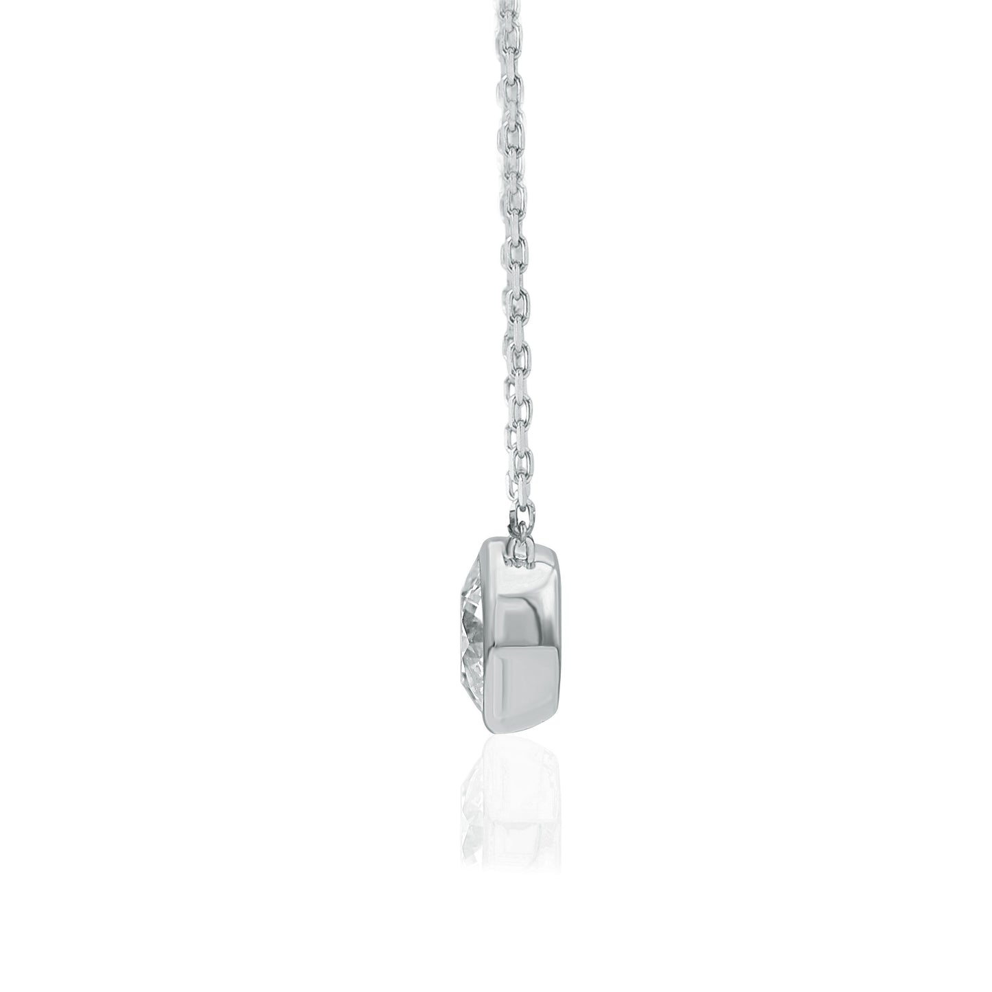 0.40 Carat Natural Diamond Halo Pendant Necklace in 10K Gold
