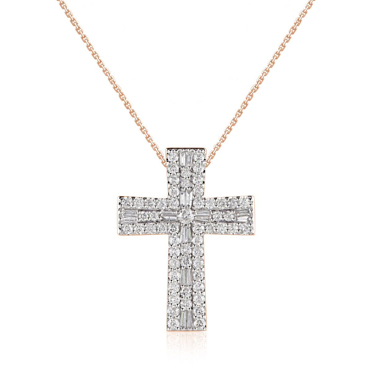 Religious Cross Pendant Necklace in 14K Gold