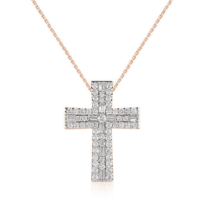 Religious Cross Pendant Necklace in 14K Gold