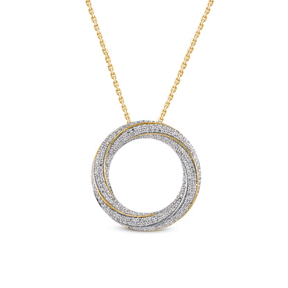 Open Circle Swirl Pendant Necklace in 10K Gold