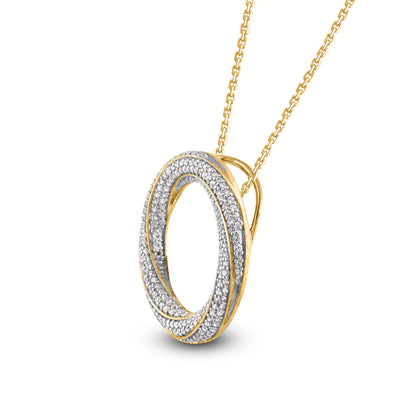 Open Circle Swirl Pendant Necklace in 10K Gold