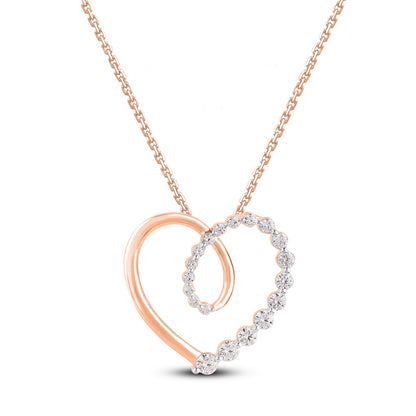 Journey Heart Pendant Necklace in Gold Plated 925 Sterling Silver