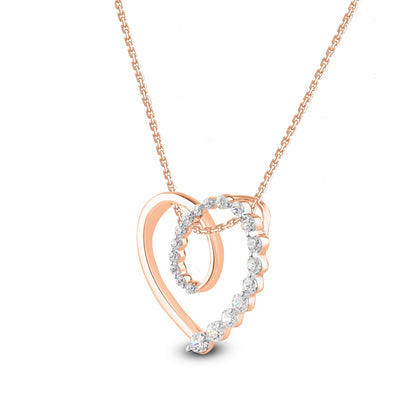 Journey Heart Pendant Necklace in Gold Plated 925 Sterling Silver