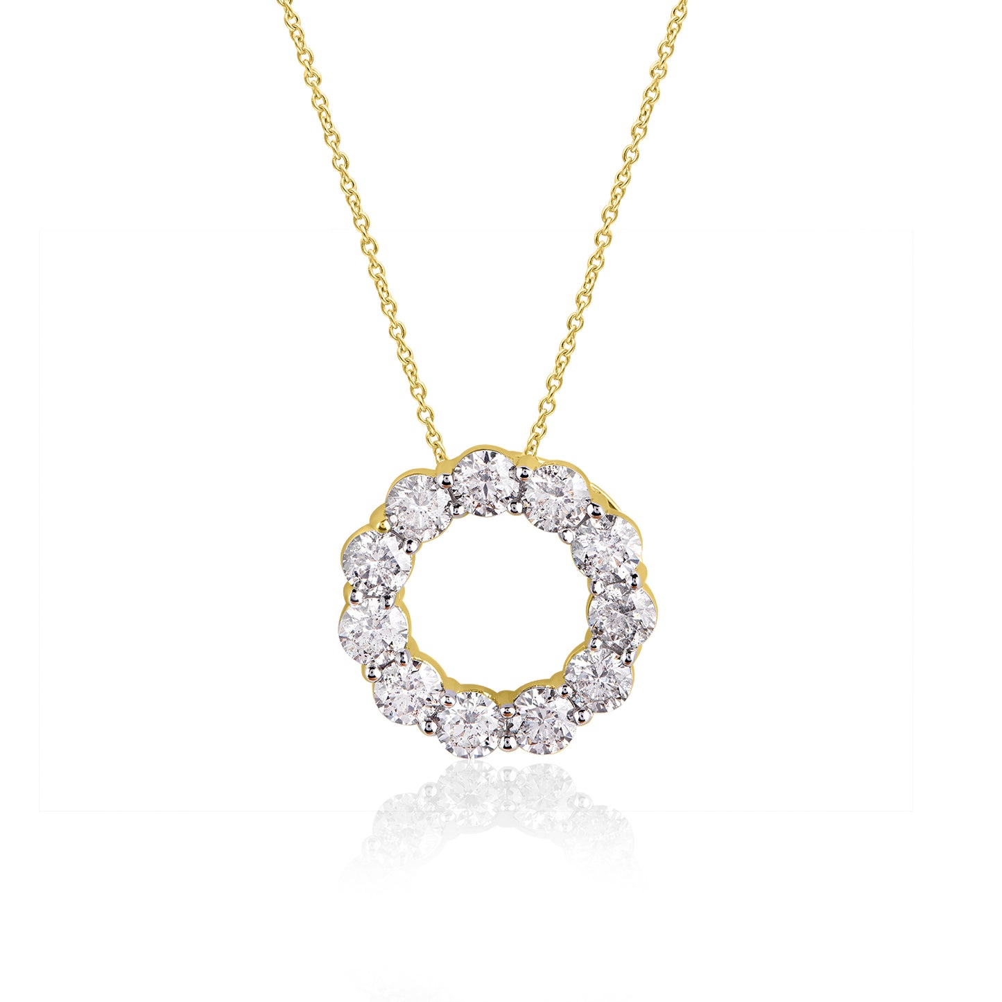 Eternity Open Circle Pendant Necklace in 10K Gold