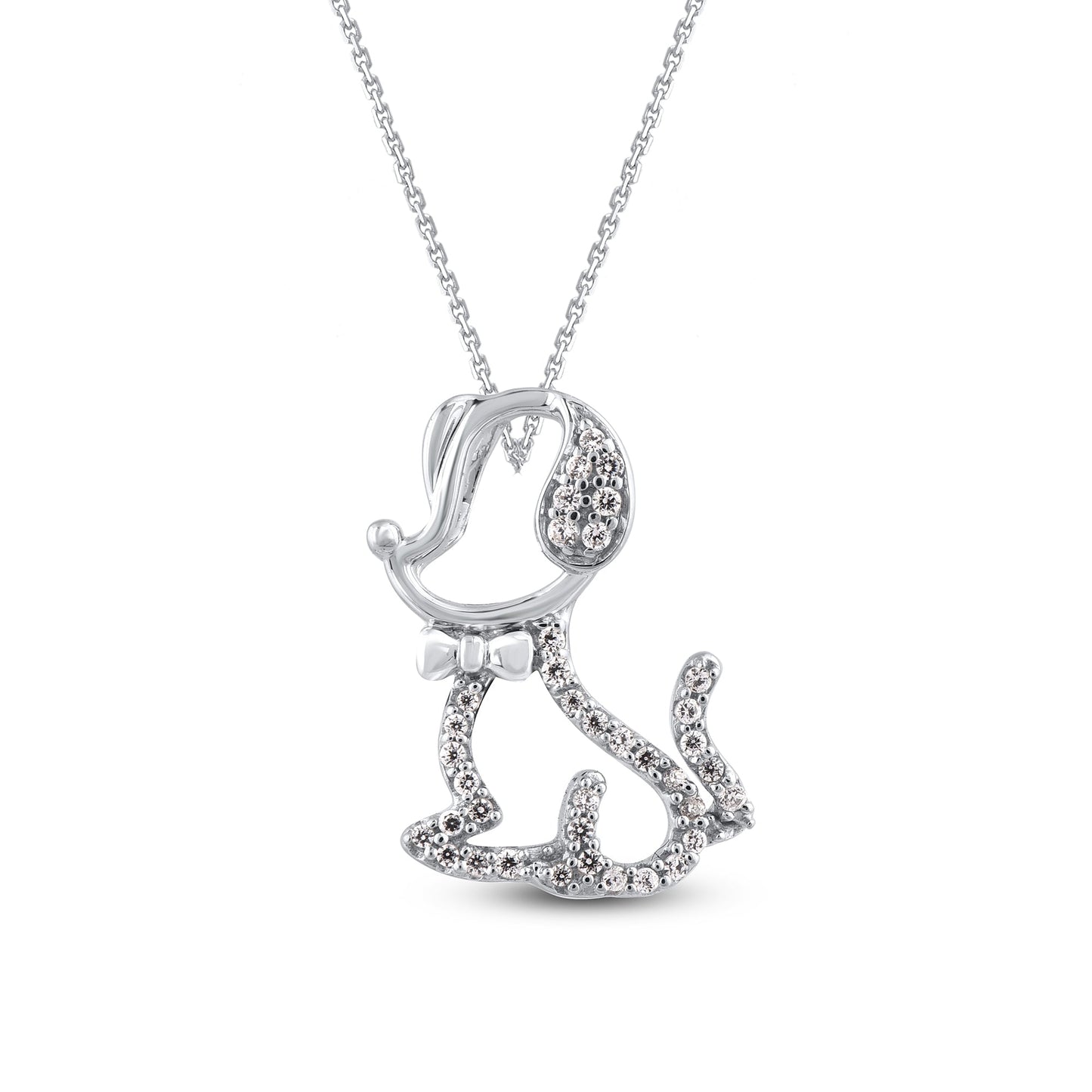 Puppy Dog Pendant Necklace in 925 Sterling Silver