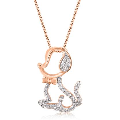 Puppy Dog Pendant Necklace in 10K Gold