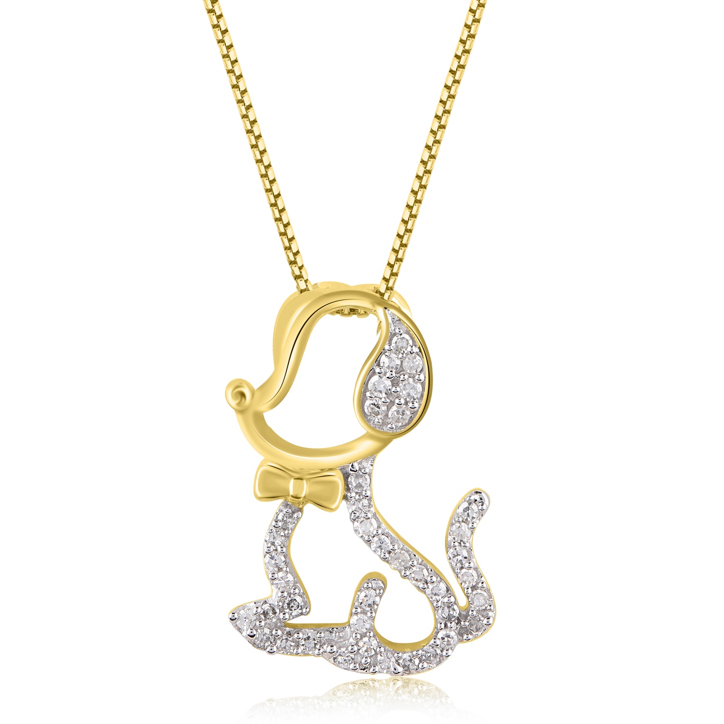 Puppy Dog Pendant Necklace in 10K Gold