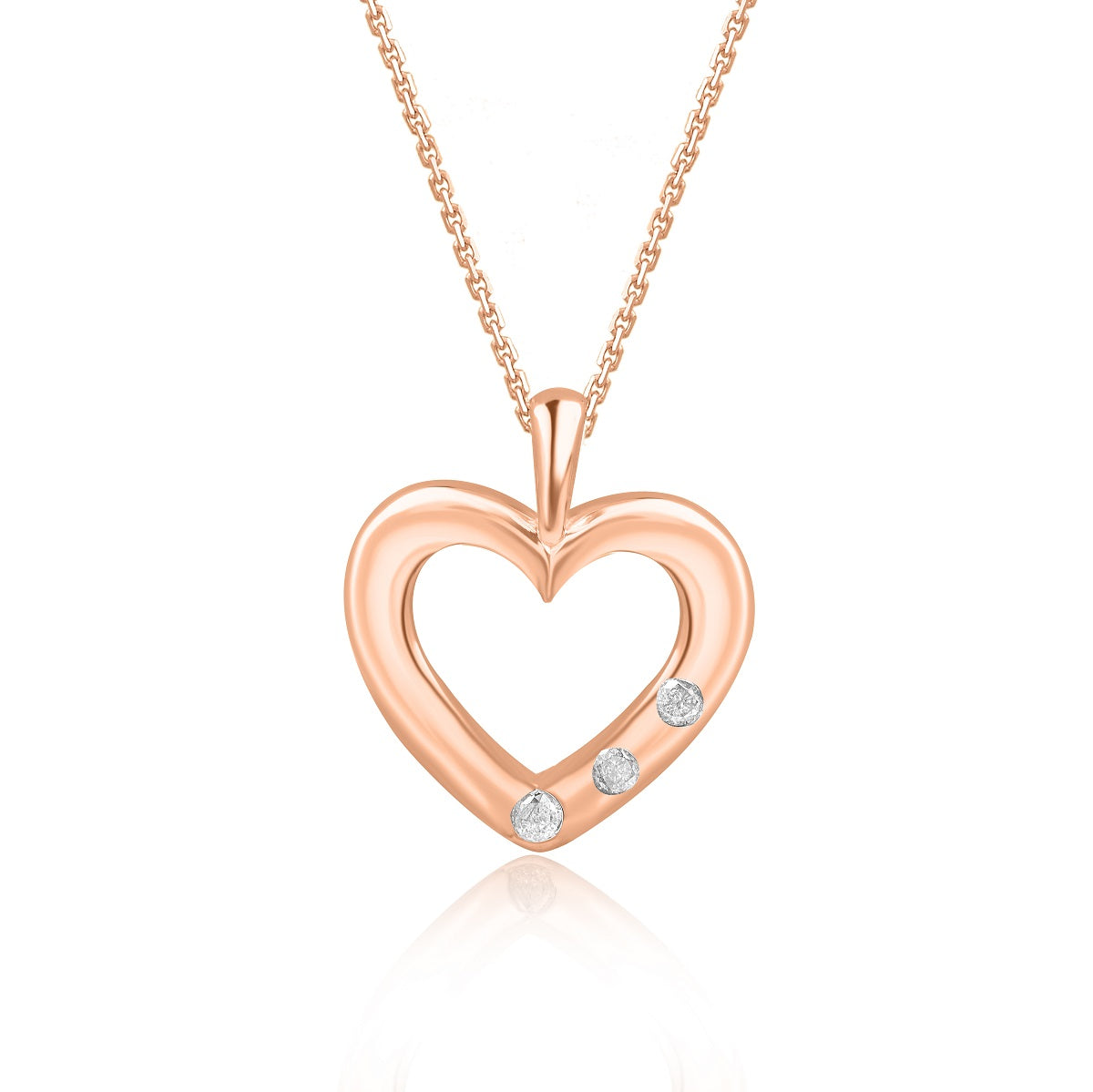 Designer Heart Shaped Pendant Necklace in Gold Plated 925 Sterling Silver