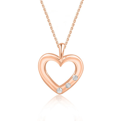Designer Heart Shaped Pendant Necklace in Gold Plated 925 Sterling Silver
