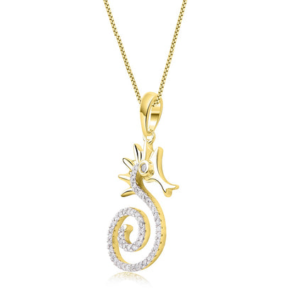 Sea Horse Pendant Necklace in 10K Gold