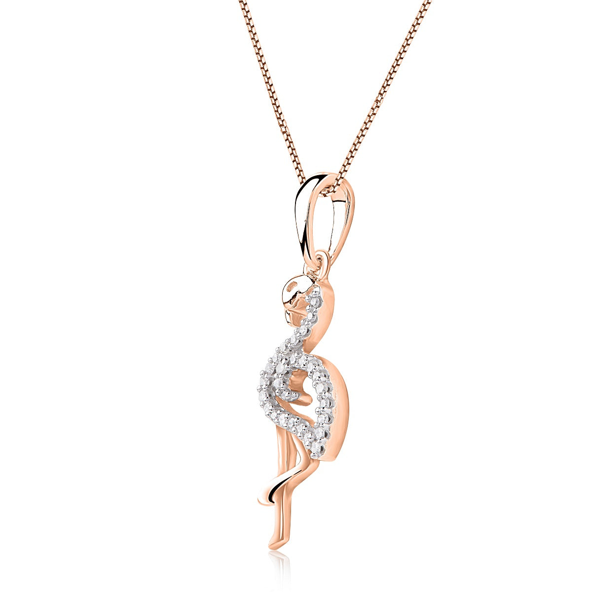 Flamingo Pendant Necklace in 10K Gold