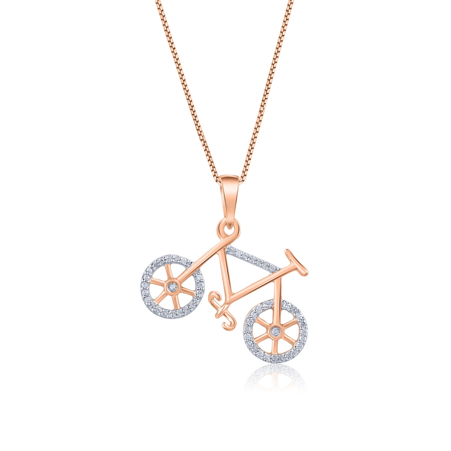Bicycle Pendant Necklace in 10K Gold