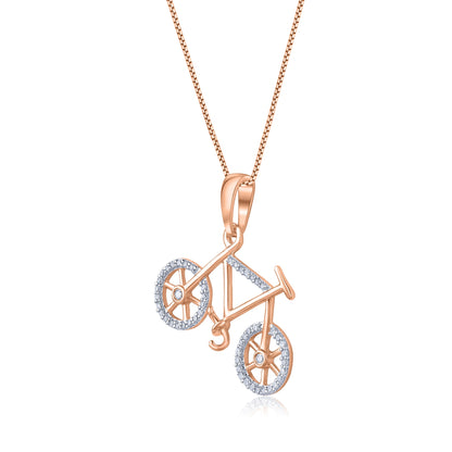 Bicycle Pendant Necklace in 10K Gold