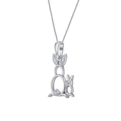 Bunny Rabbit Mother and Child Pendant Necklace
