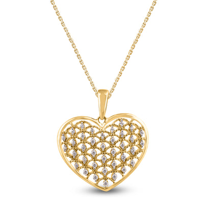 Heart Pendant Necklace for Women in Gold plated 925 Sterling Silver
