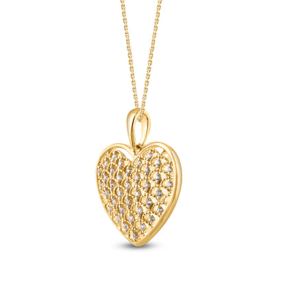 Heart Pendant Necklace for Women in Gold plated 925 Sterling Silver