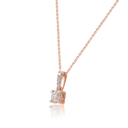 Solitaire Diamond Pendant Necklace in 10K Gold
