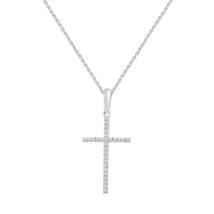 Religious Cross Pendant Necklace in 925 Sterling Silver