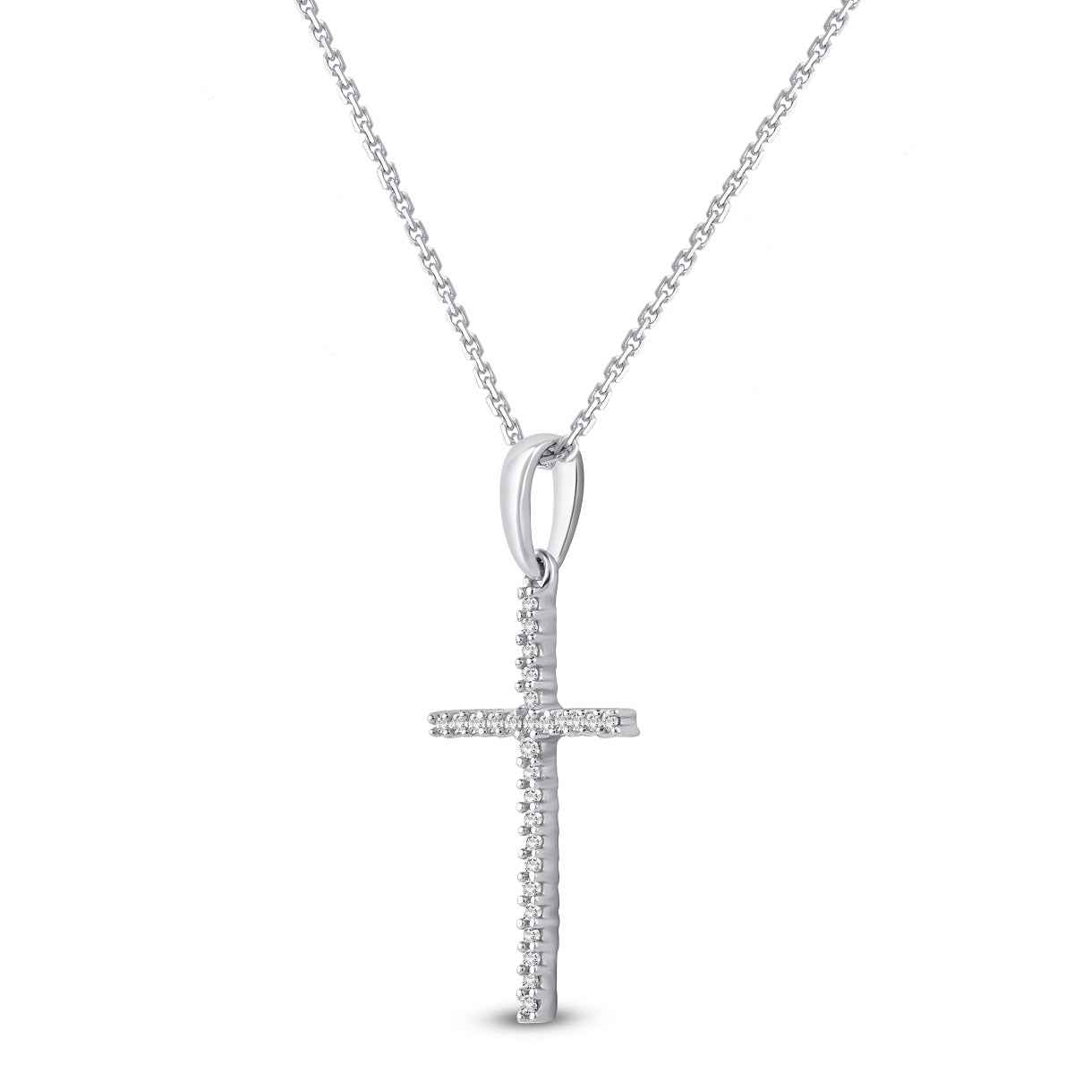 Religious Cross Pendant Necklace in 925 Sterling Silver