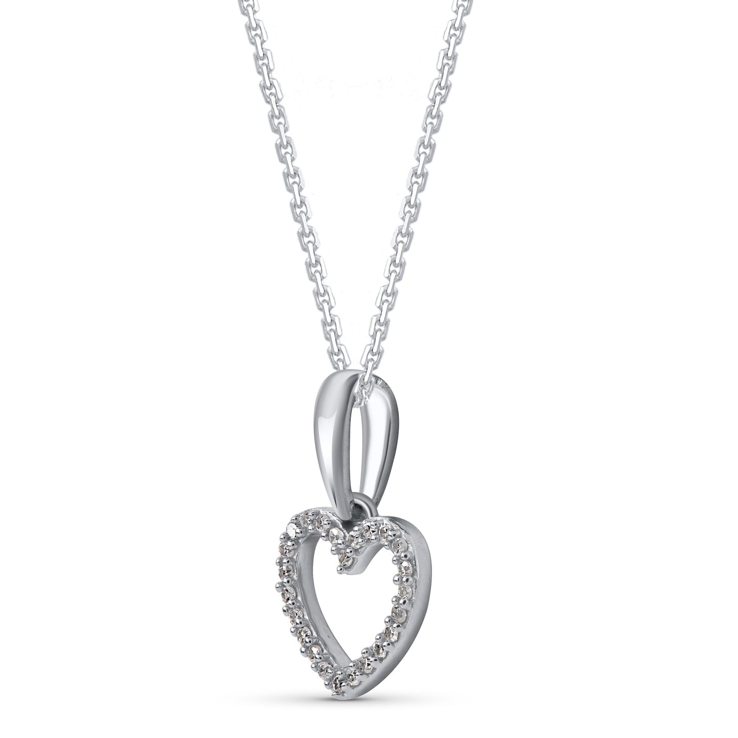 Classic Heart Pendant Necklace in 925 Sterling Silver