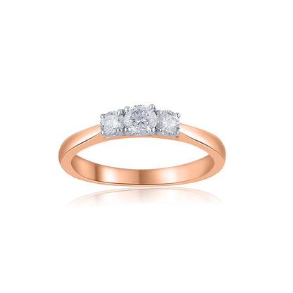 Three Stone Engagement Ring in 14K Gold |18K Gold