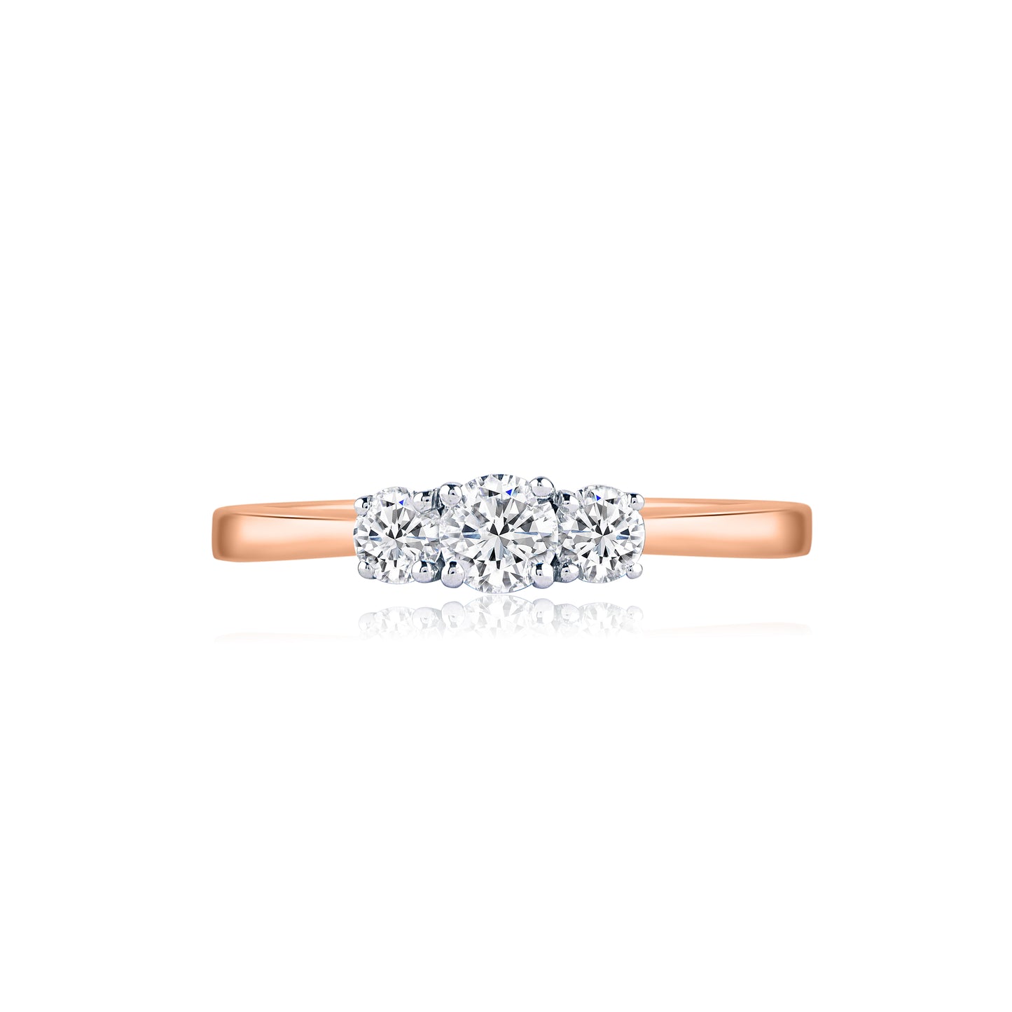 Three Stone Engagement Ring in 14K Gold |18K Gold