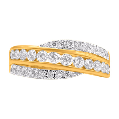 1.0 Carat Natural Round Diamond 14 Karat Yellow Gold Wedding Band Ring