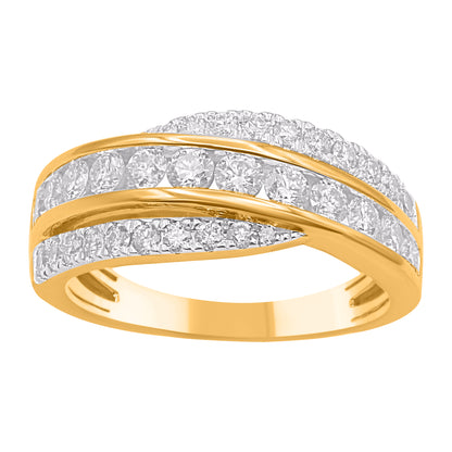 1.0 Carat Natural Round Diamond 14 Karat Yellow Gold Wedding Band Ring