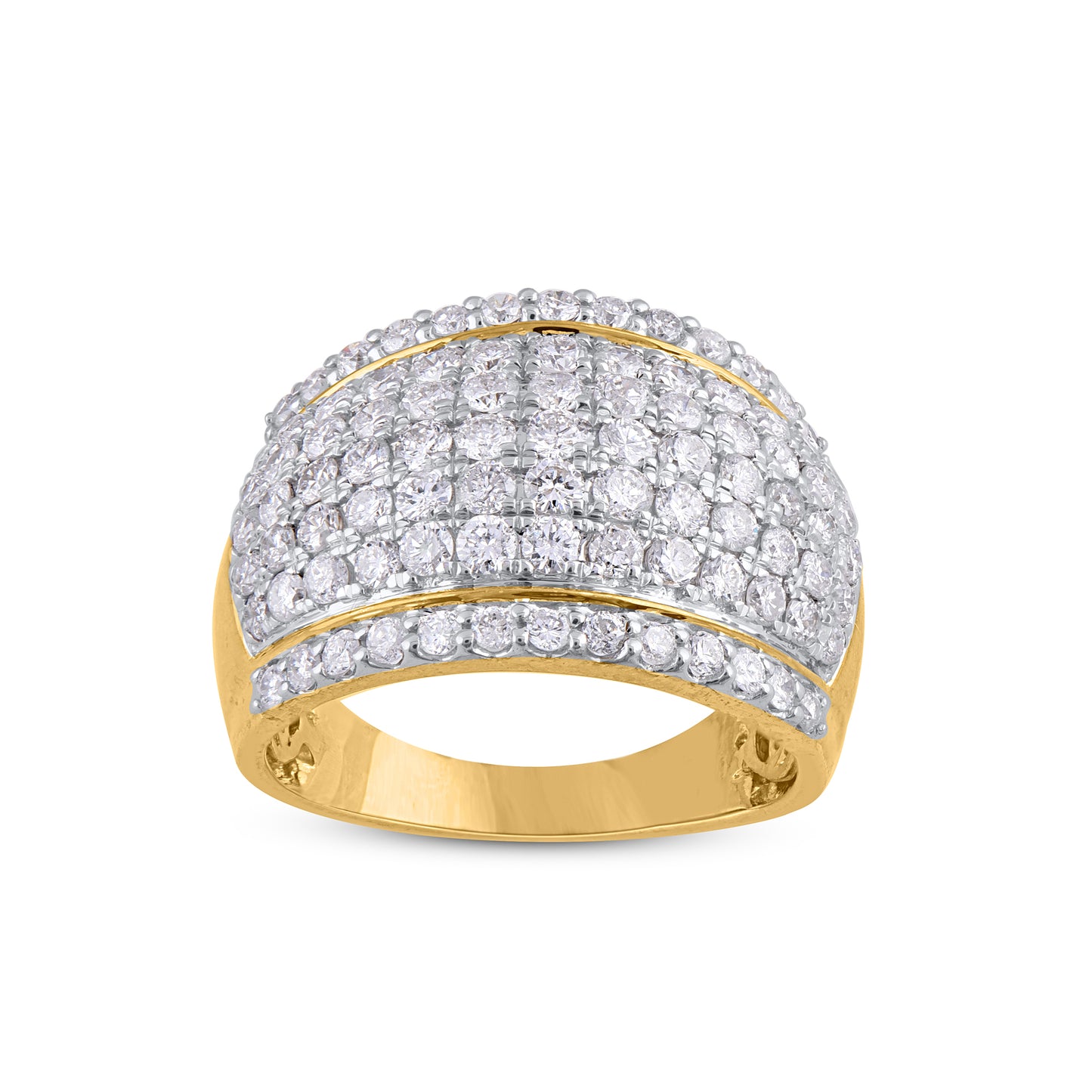 Multi Row Engagement Band in 10K Yellow Gold