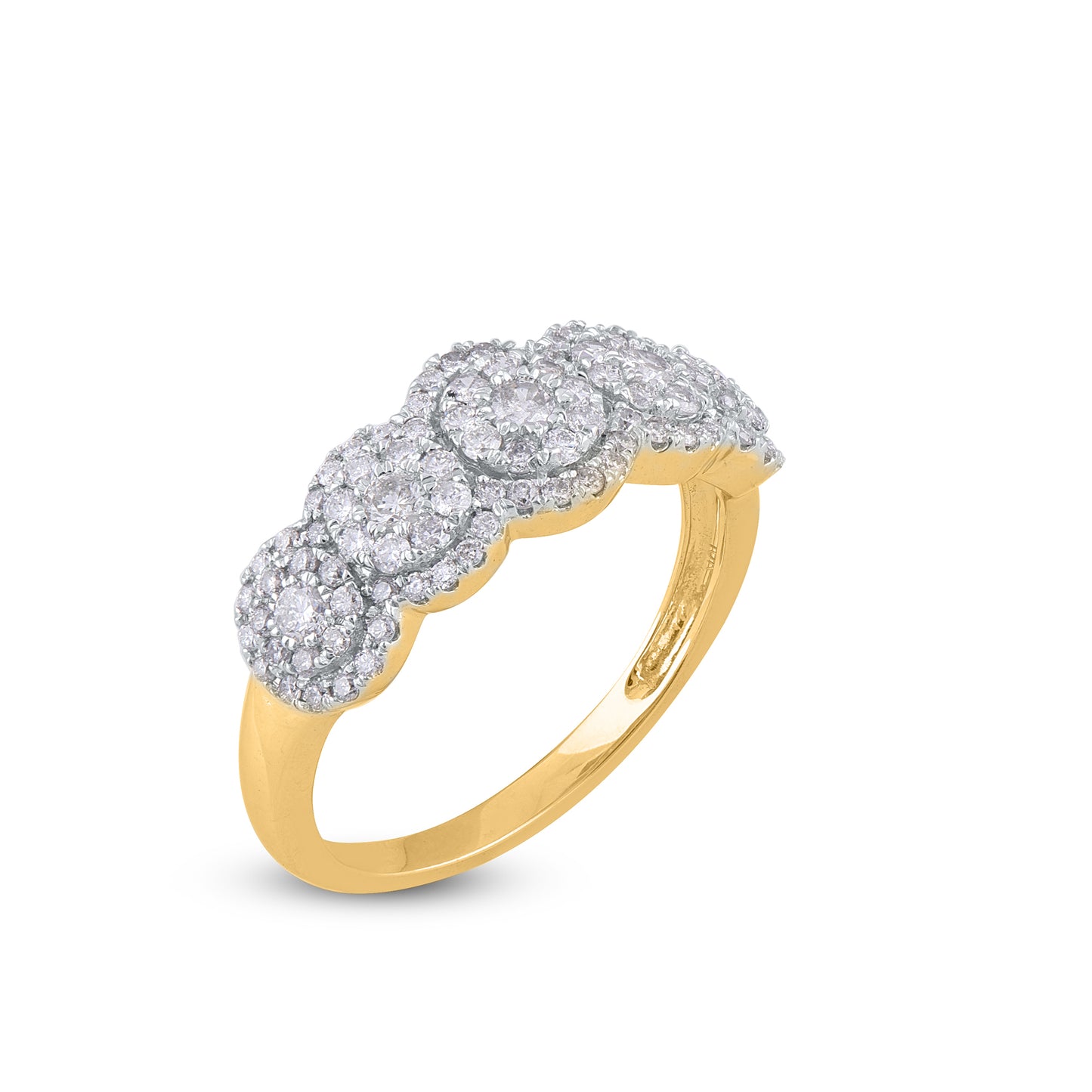 Cluster Flower Wedding Ring in 10K Gold