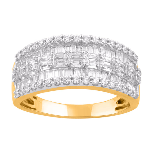 1.0 Carat Mixed-Cut Diamond Wedding Band in 14K Yellow Gold