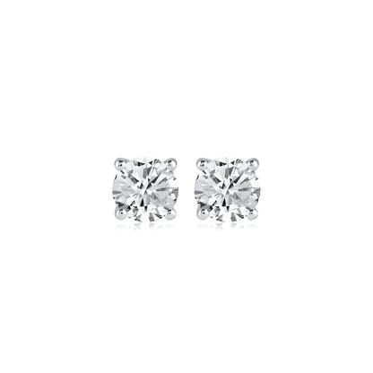 1.50 Carat Solitaire Stud Earrings with Friction Back in 14K Gold