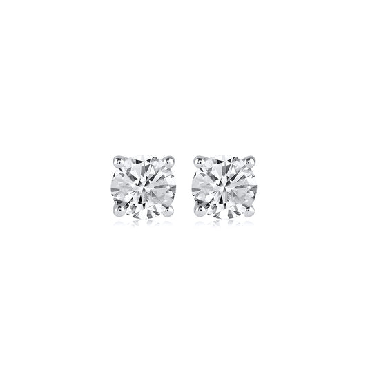 1.50 Carat Solitaire Stud Earrings with Friction Back in 14K Gold