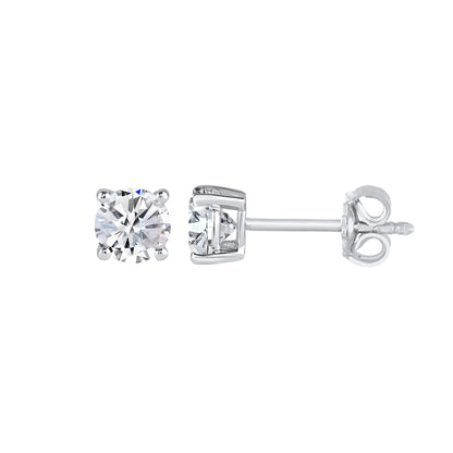 0.25 Carat Solitaire Stud Earrings with Friction Back in 14K Gold