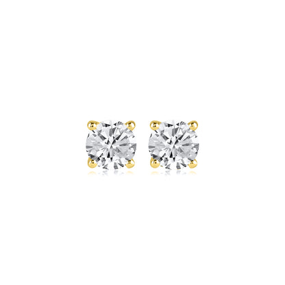 0.15 Carat Solitaire Stud Earrings with Friction Back in 14K Gold