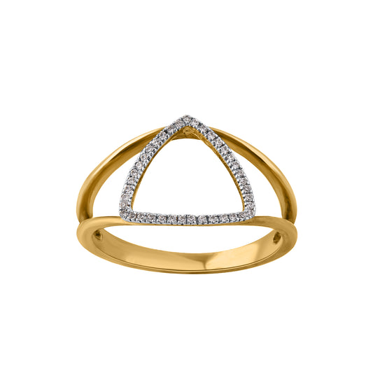 Geometric Triangle Shape Ring in Gold Plated 925 Sterling Silver