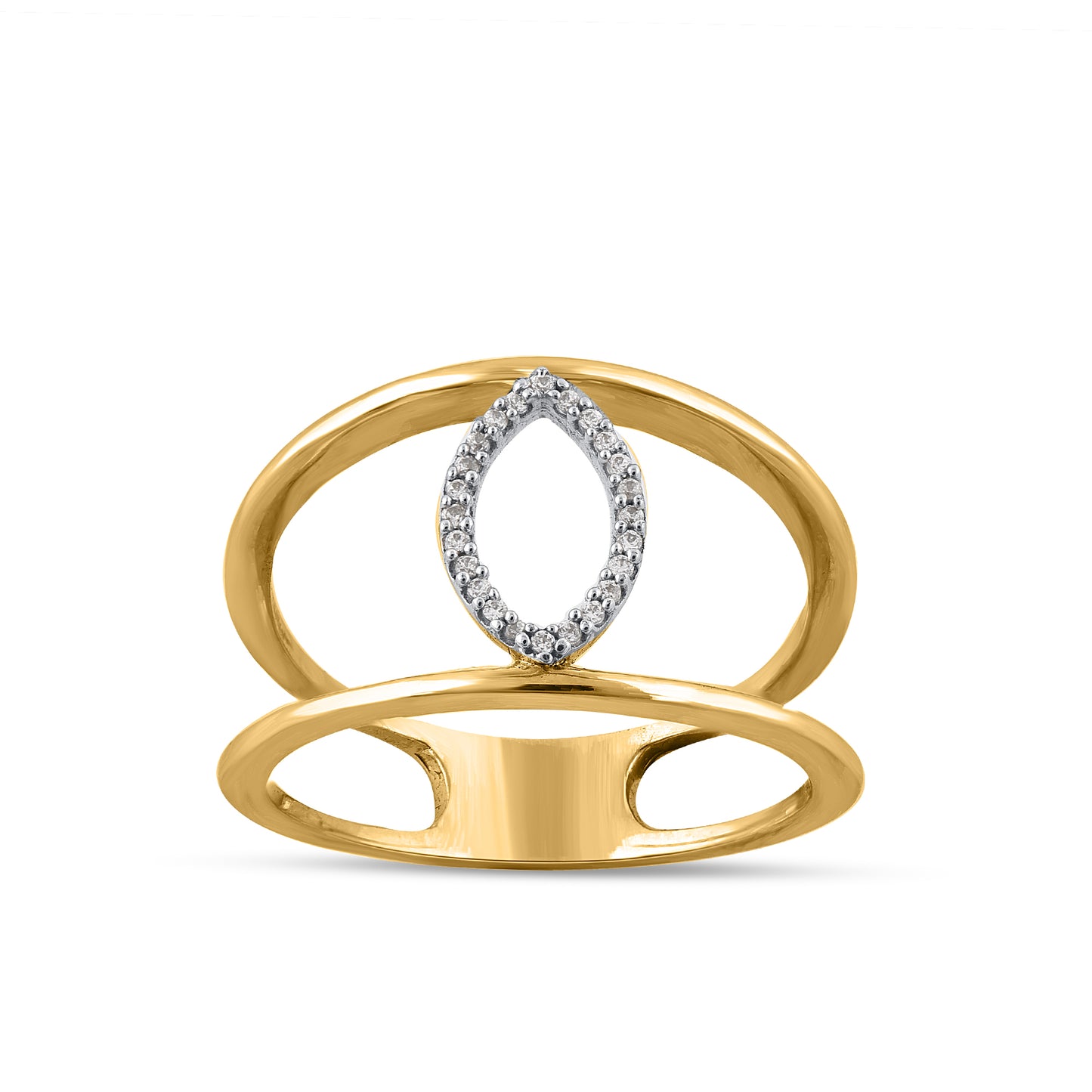 Accent Diamond Promise Ring in Gold Plated 925 Sterling Silver