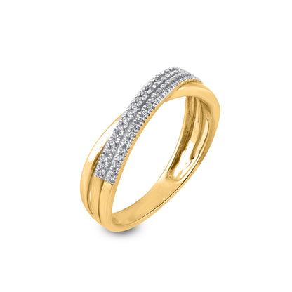 Criss-Cross Half Eternity Band in Gold Plated in 925 Sterling Silver